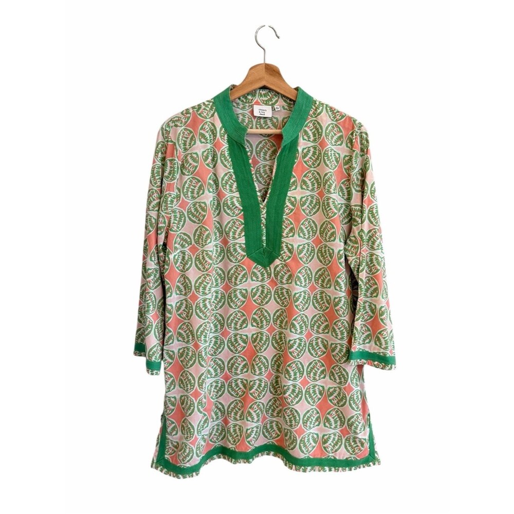 Crown & Ivy Beach Womens Cotton Tunic Swim Coverup Size XL Preppy Resort Coastal